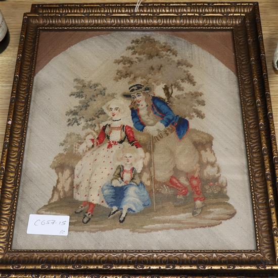 Two Victorian embroideries largest 39 x 32cm